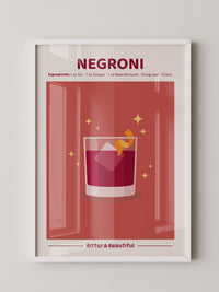 Negroni Drink Illustration Rot