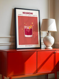 Negroni Drink Illustration Rot