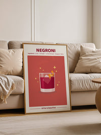 Negroni Drink Illustration Rot