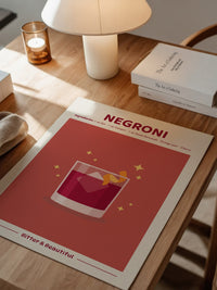 Negroni Drink Illustration Rot