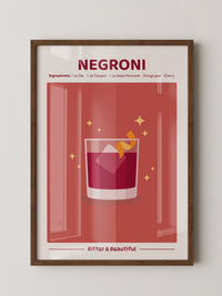 Negroni Drink Illustration Rot