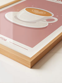 Herz Cappuccino rosa Hintergrund