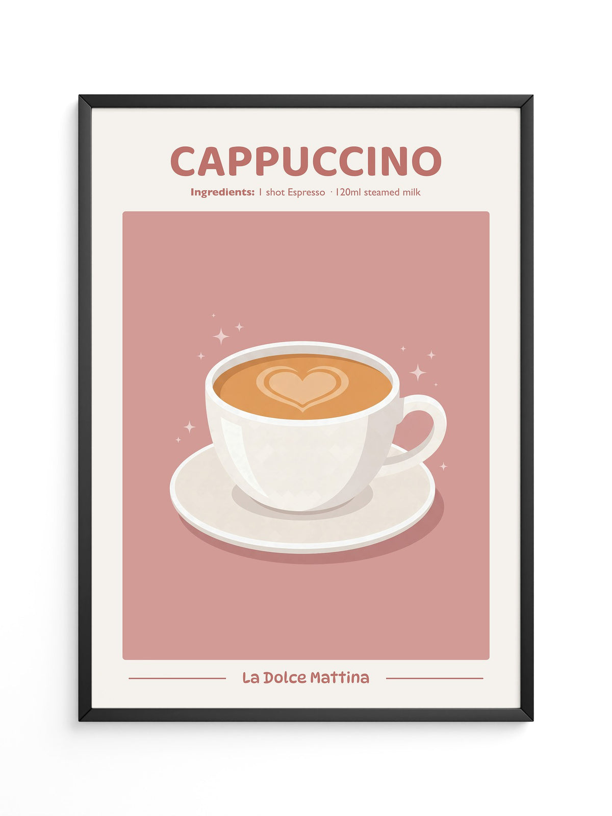 Herz Cappuccino rosa Hintergrund