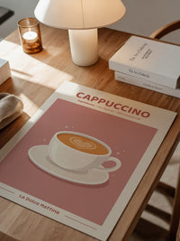 Herz Cappuccino rosa Hintergrund