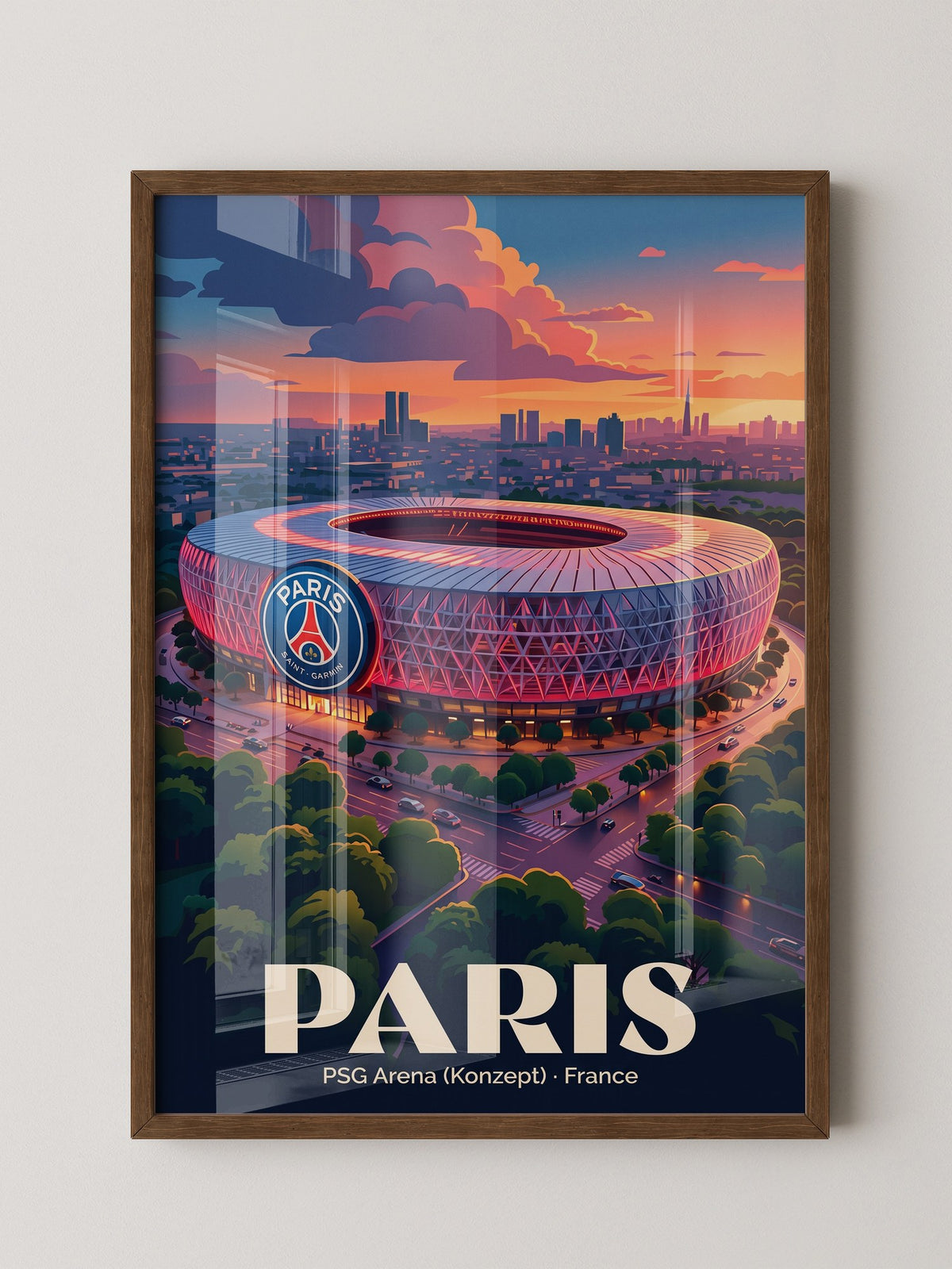 PSG Stadion Abenddämmerung