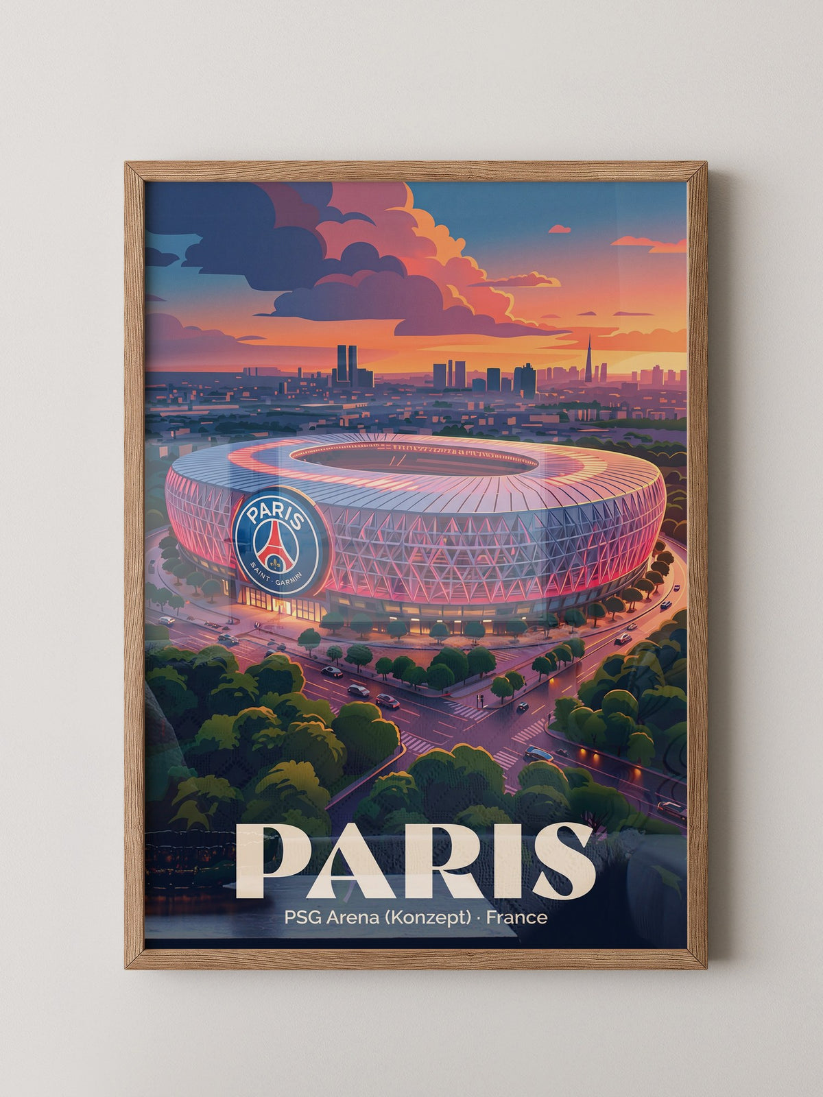 PSG Stadion Abenddämmerung