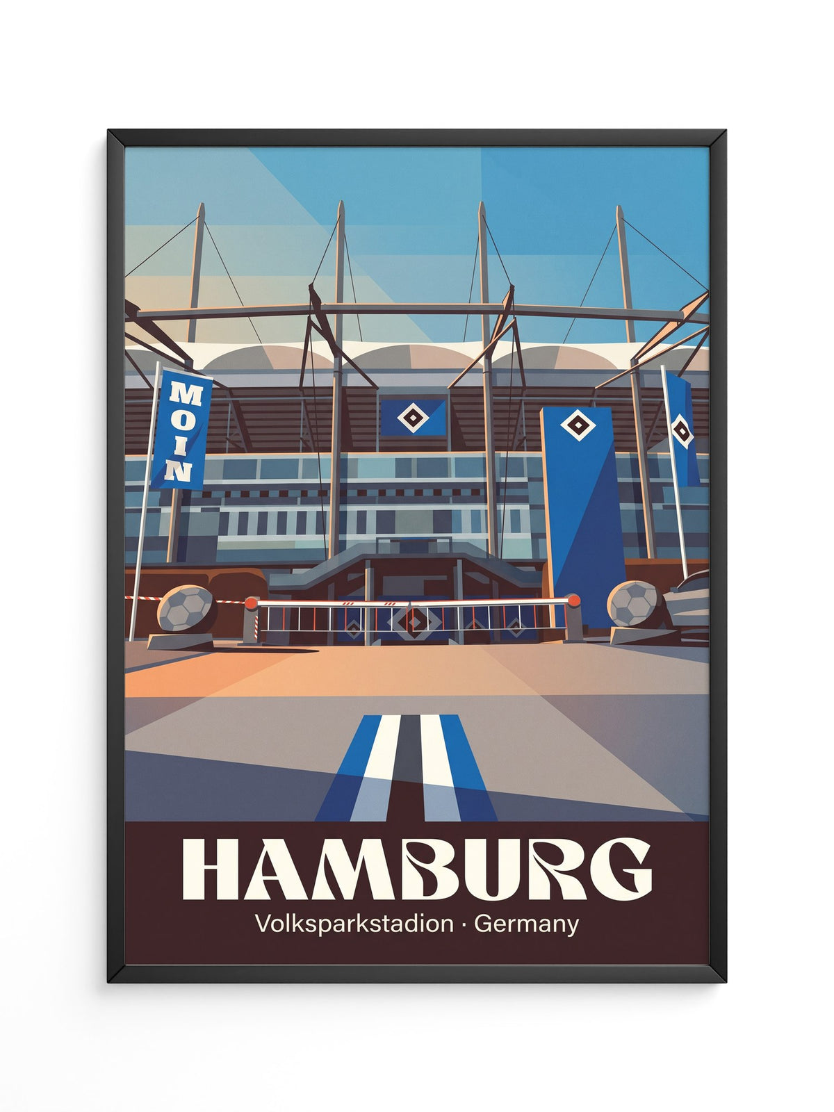 Volksparkstadion Grafik Blau