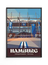 Volksparkstadion Grafik Blau