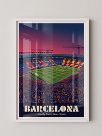 Camp Nou Abenddämmerung Szenerie