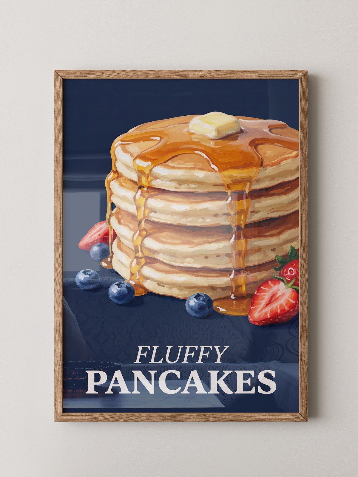 Pancakes mit Honig und Beeren