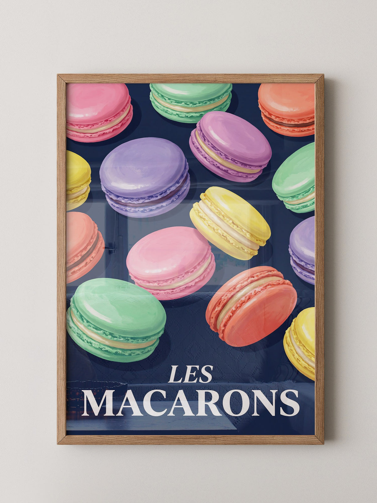 Bunte Macarons Aquarell Stil