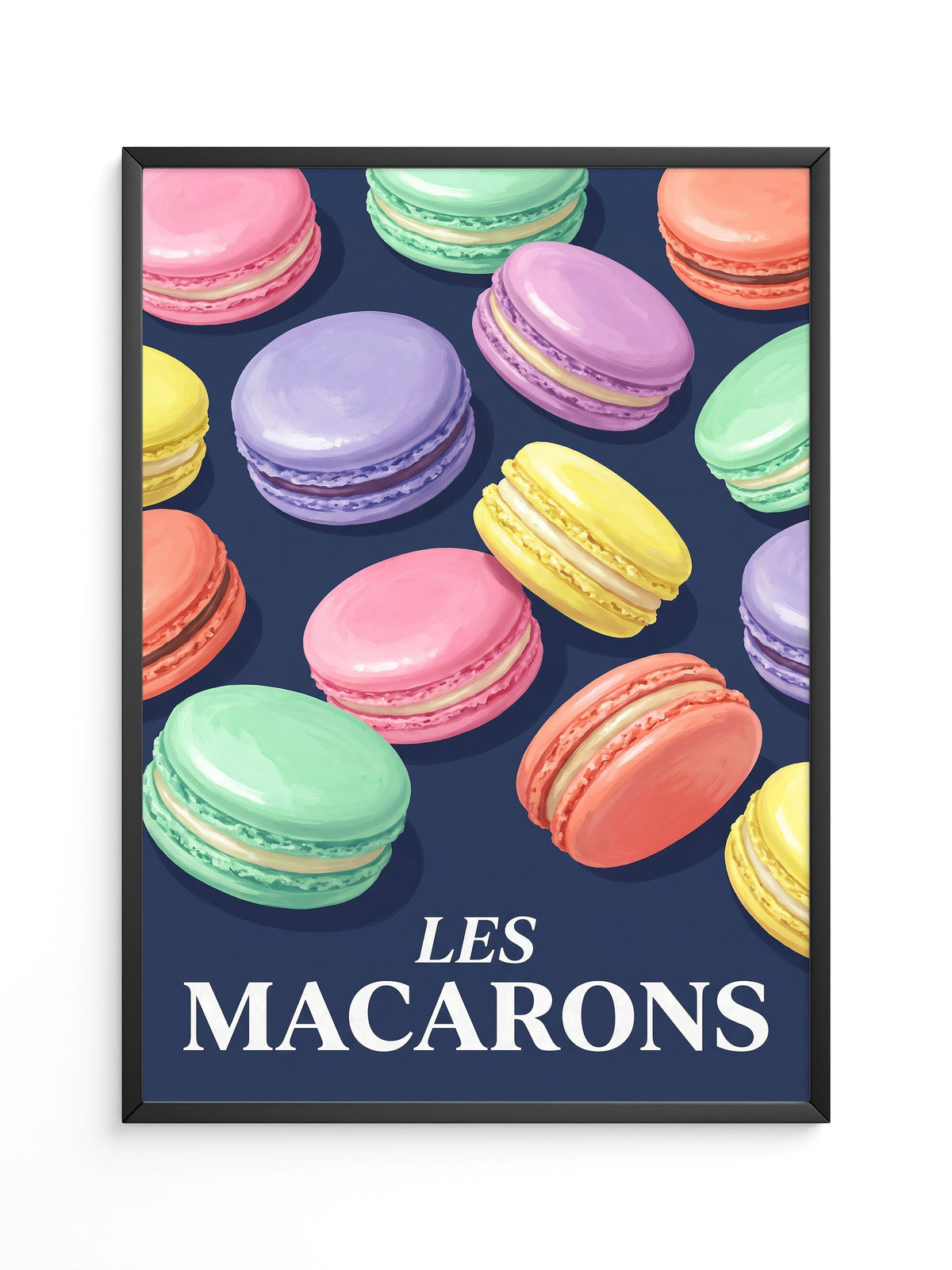 Bunte Macarons Aquarell Stil