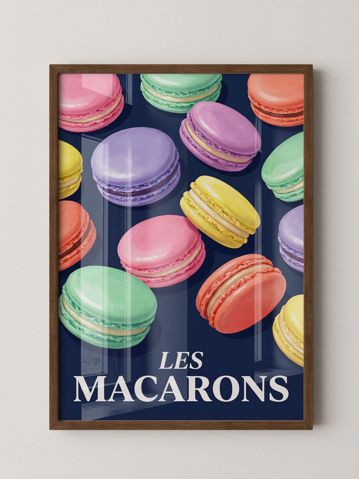 Bunte Macarons Aquarell Stil