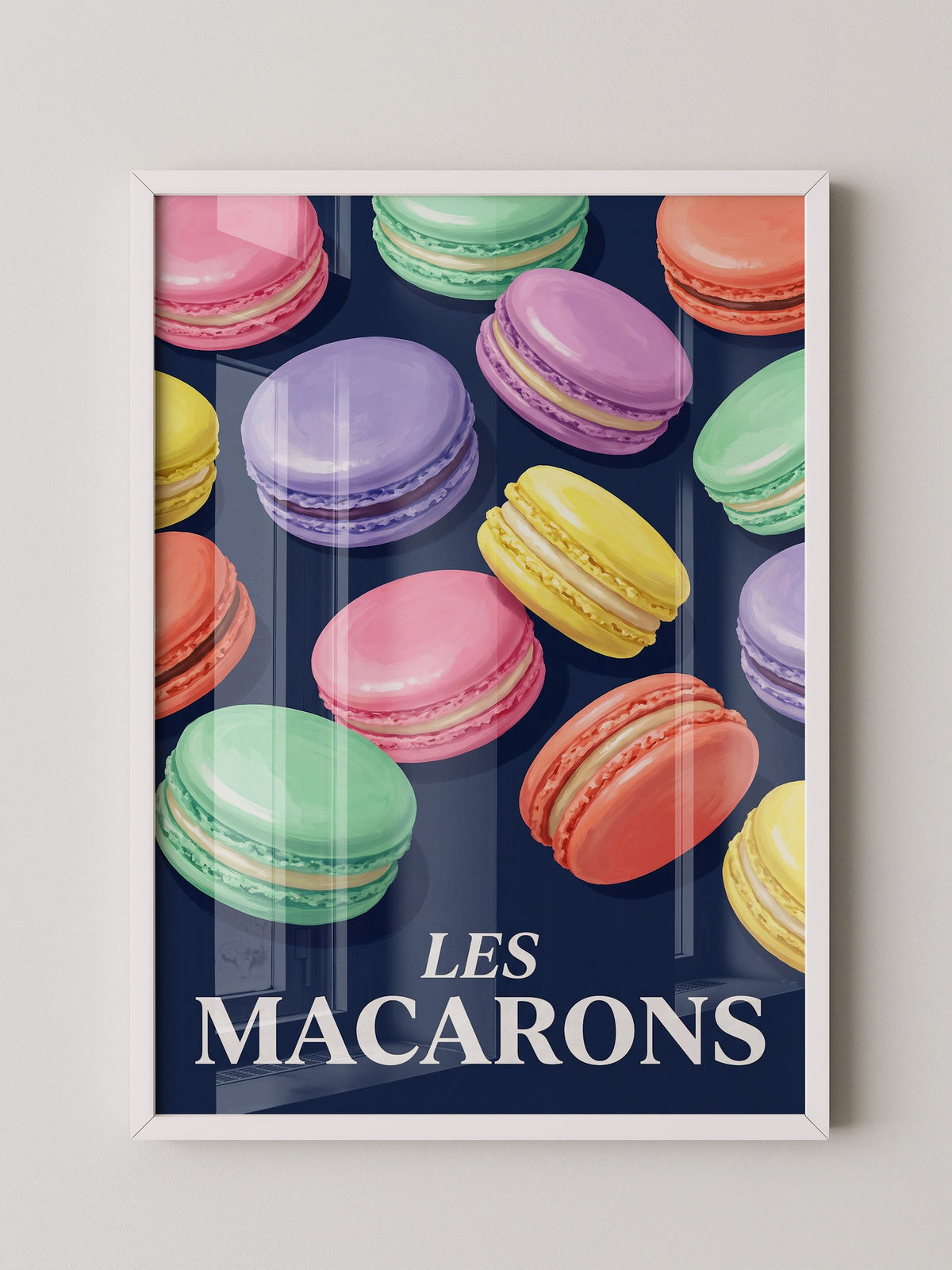 Bunte Macarons Aquarell Stil