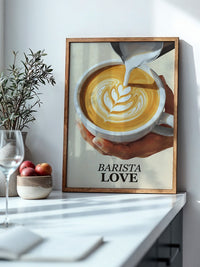 Latte Art Herzgießung