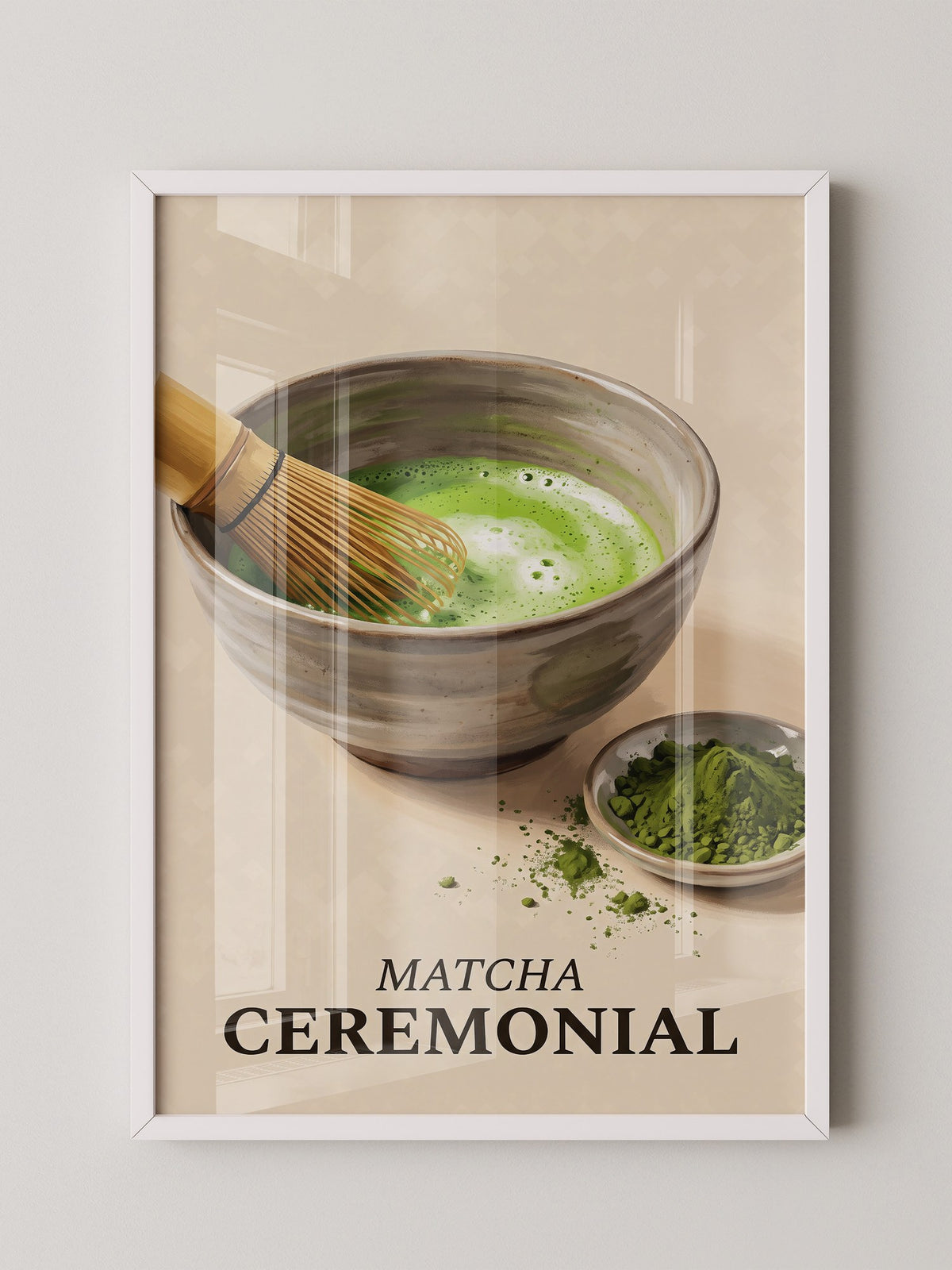 Matcha Schale mit Bambusbesen