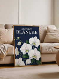 Orchideen Weiß auf Dunkelblau