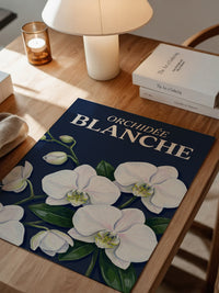 Orchideen Weiß auf Dunkelblau