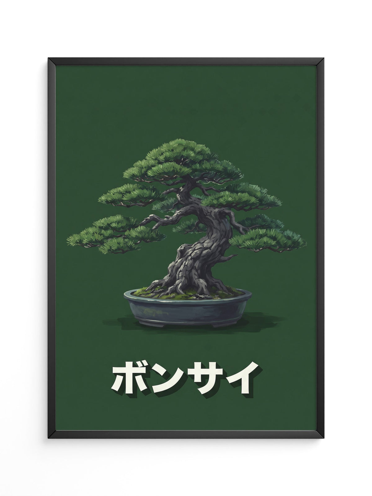 Bonsai mit grünem Hintergrund