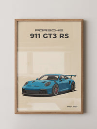 Porsche 911 GT3 RS Blau Retro