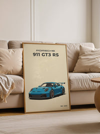 Porsche 911 GT3 RS Blau Retro