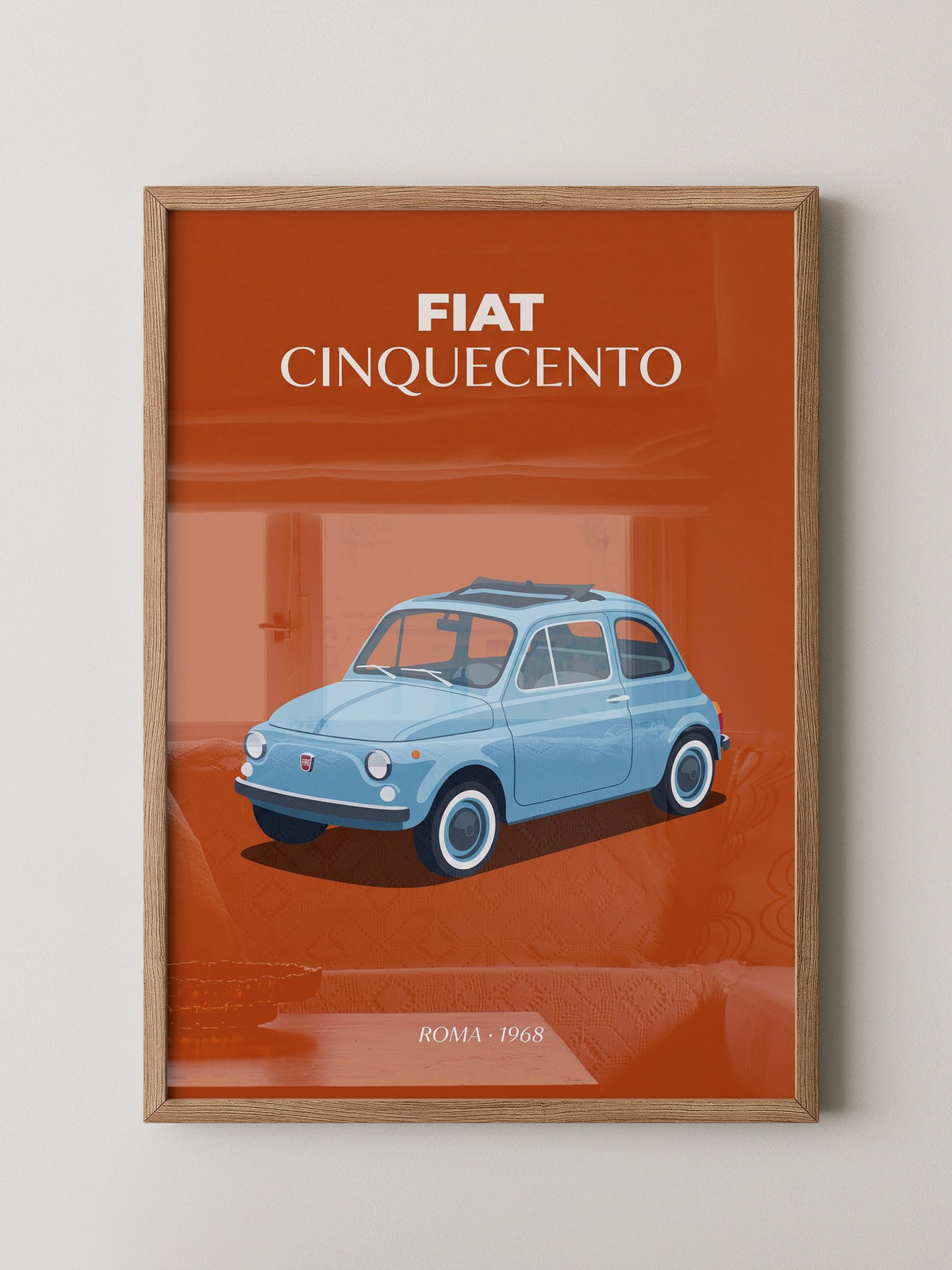 Fiat 500 Retro Blau Vintage