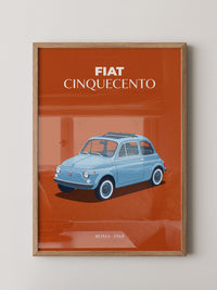 Fiat 500 Retro Blau Vintage