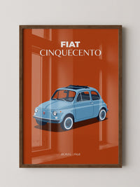 Fiat 500 Retro Blau Vintage