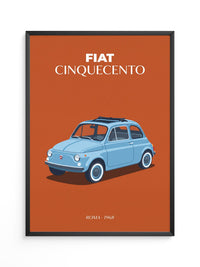 Fiat 500 Retro Blau Vintage