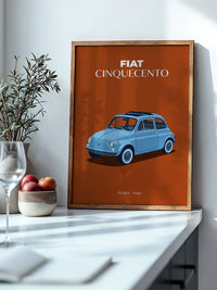 Fiat 500 Retro Blau Vintage