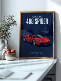 Ferrari Cabrio Rot Retro Stil