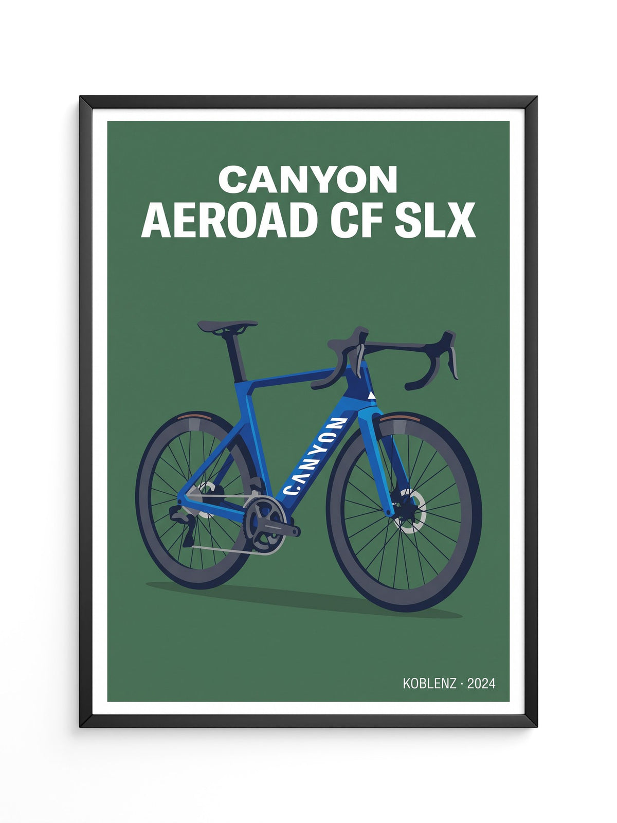 Aero Rennrad Blau auf Grün