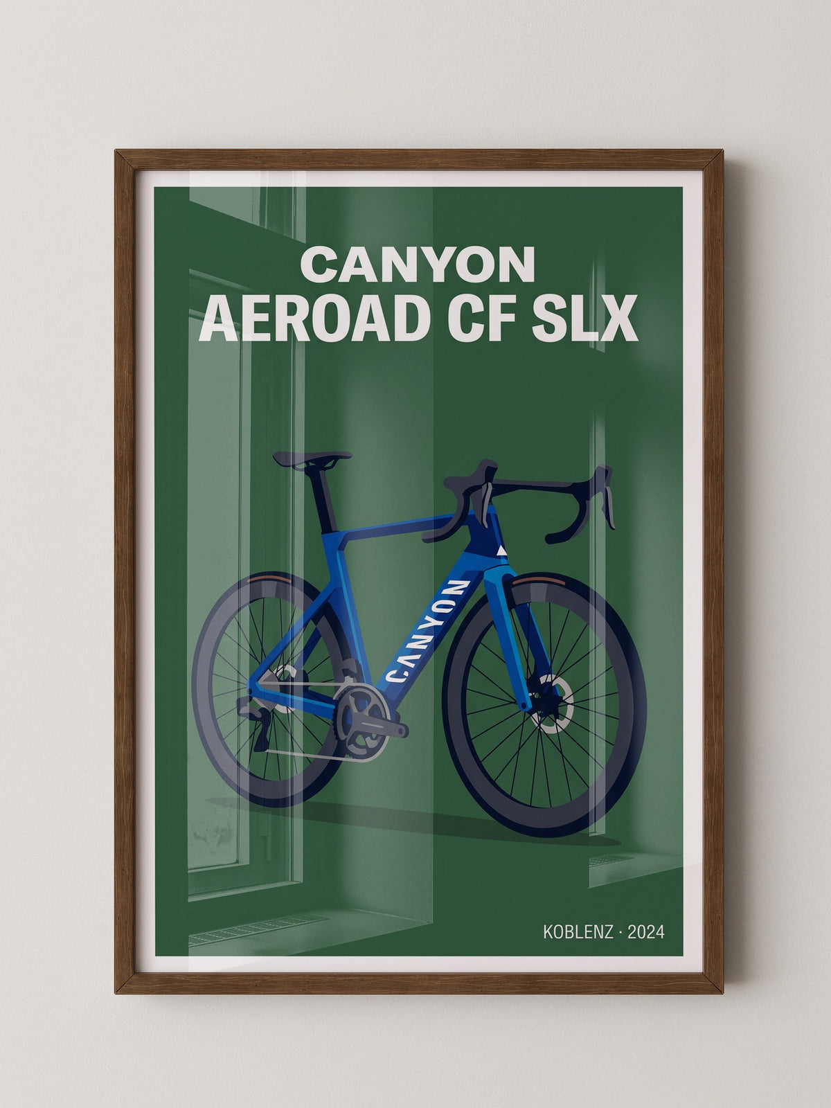 Aero Rennrad Blau auf Grün