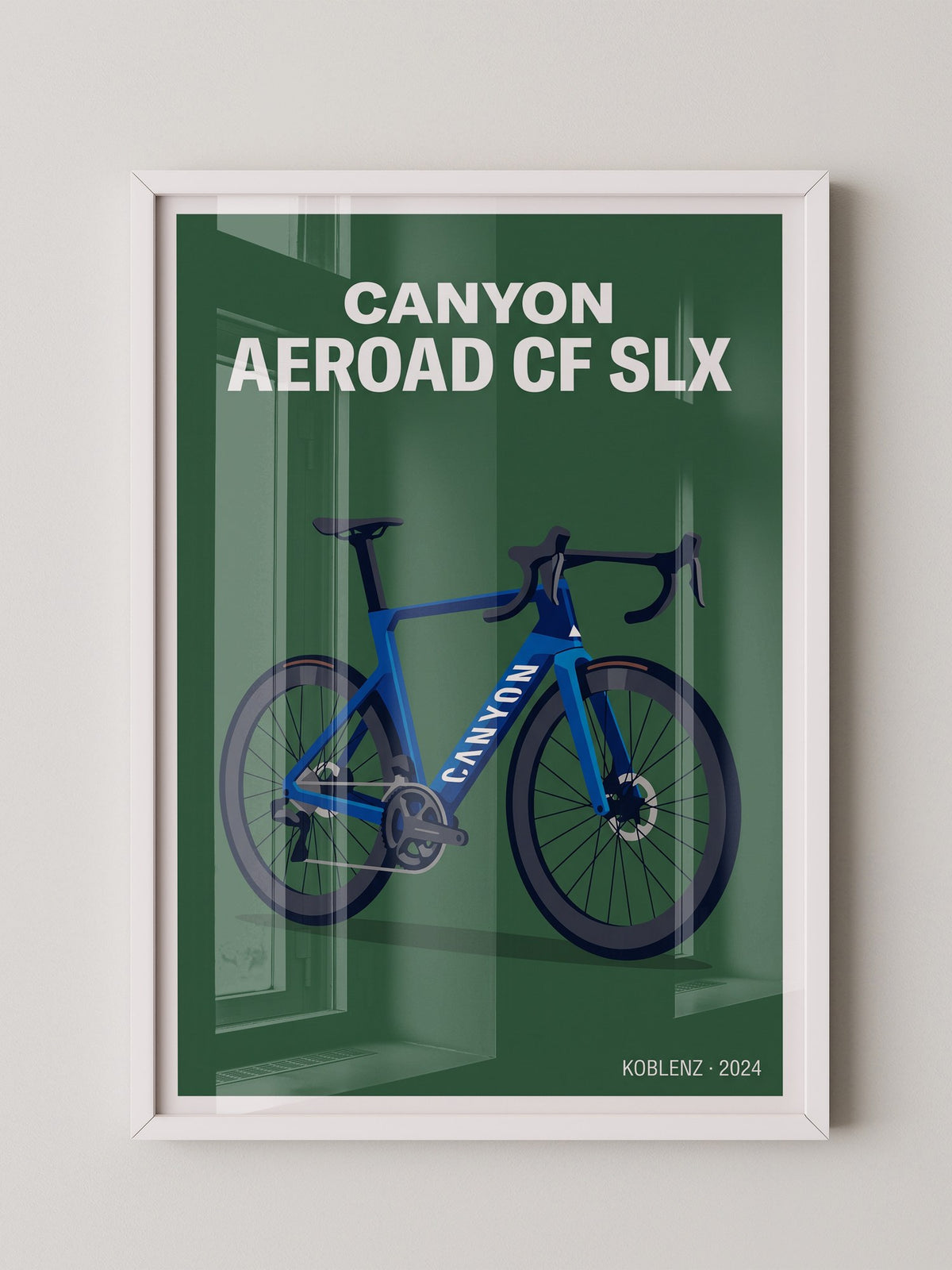 Aero Rennrad Blau auf Grün