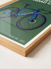Aero Rennrad Blau auf Grün