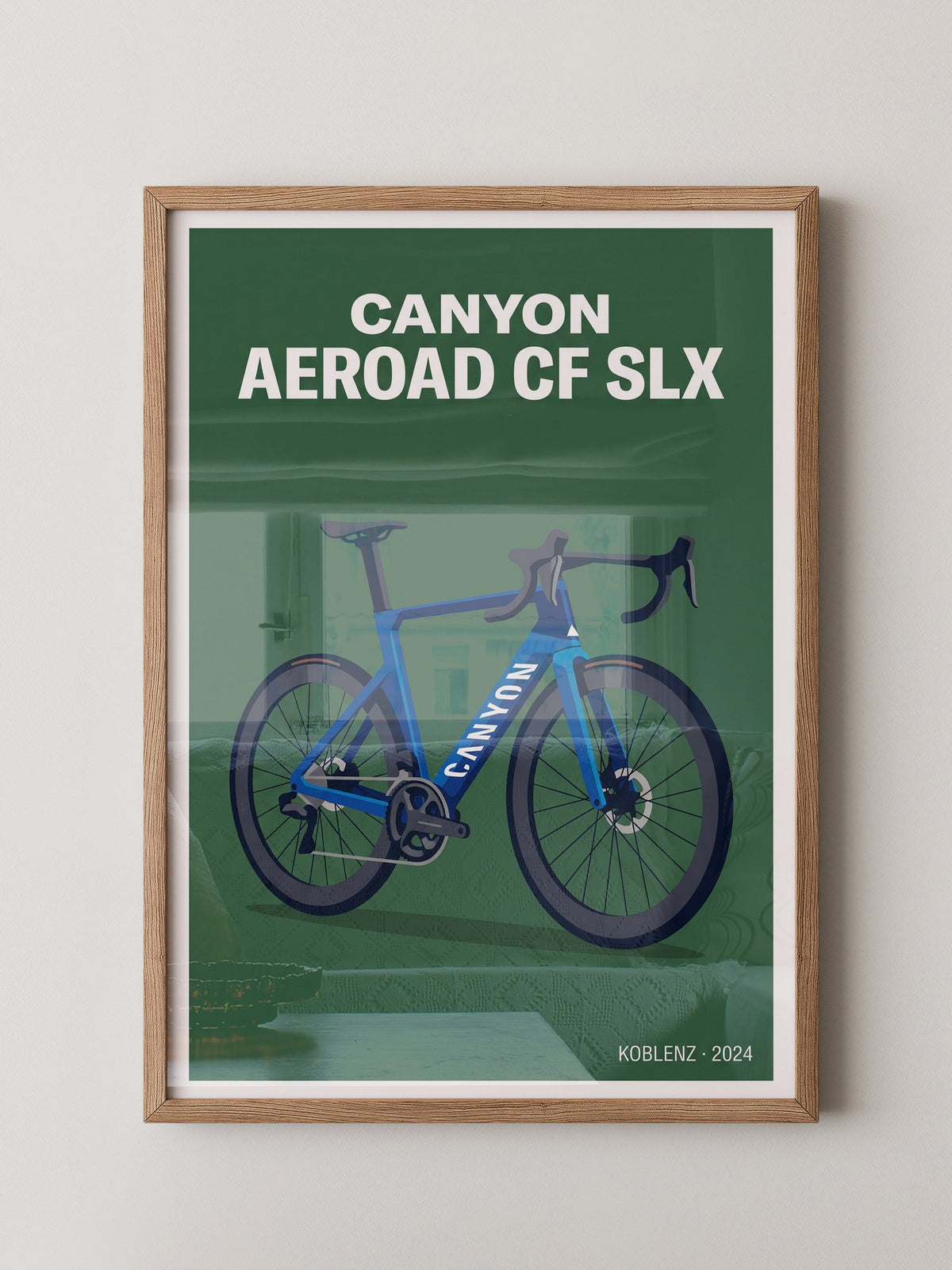 Aero Rennrad Blau auf Grün