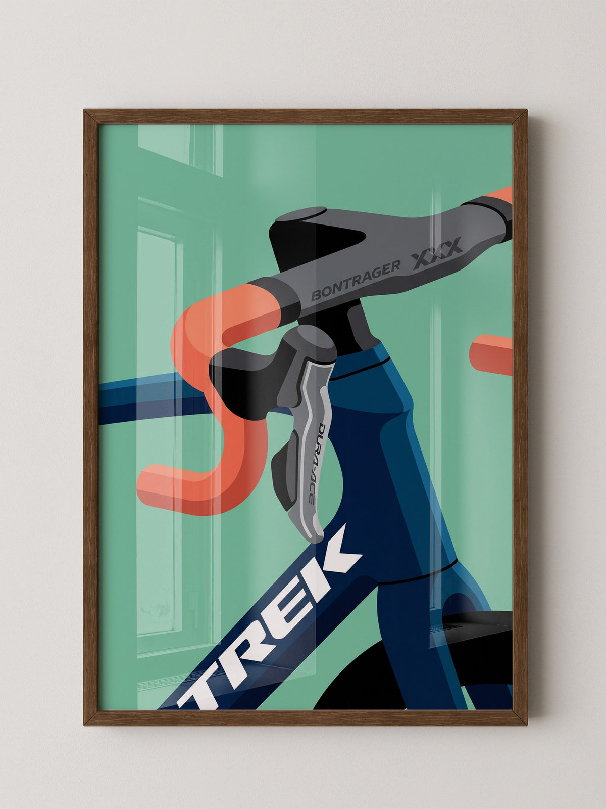 Fahrradlenker Grafik Orange Blau