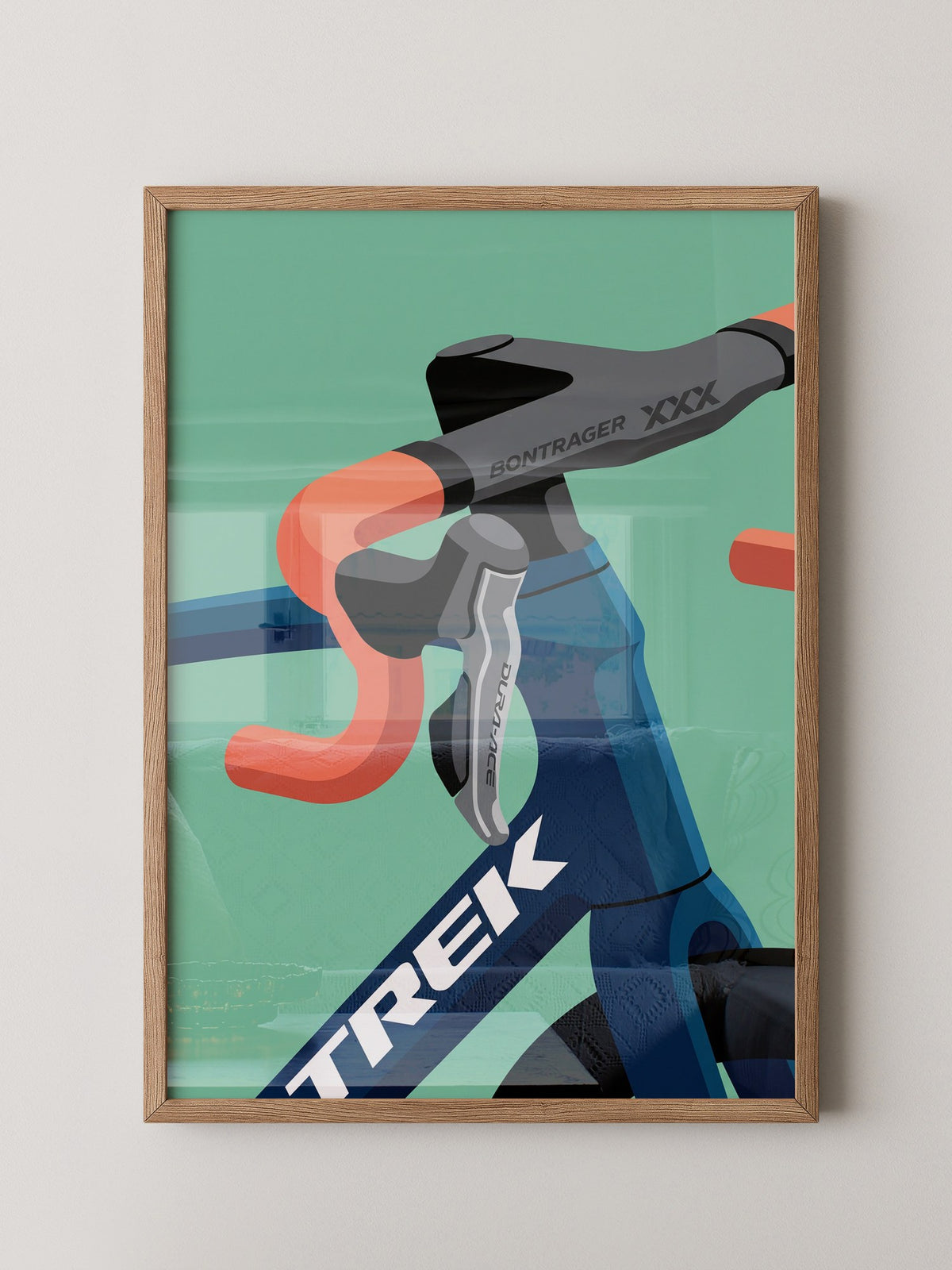 Fahrradlenker Grafik Orange Blau