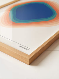 Blaues Farbspiel Wellenlinien