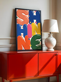 Bunte Buchstaben im Pop-Art Stil