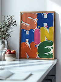 Bunte Buchstaben im Pop-Art Stil