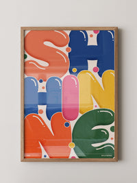 Bunte Buchstaben im Pop-Art Stil