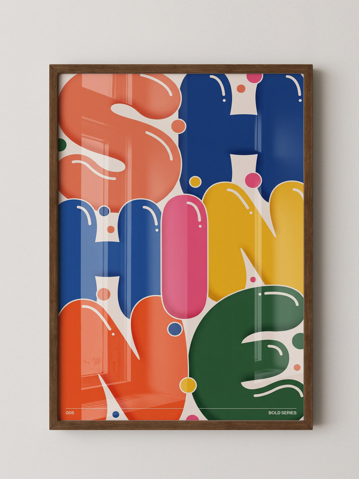 Bunte Buchstaben im Pop-Art Stil