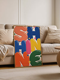 Bunte Buchstaben im Pop-Art Stil