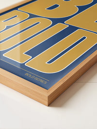 Goldene Schrift Blau