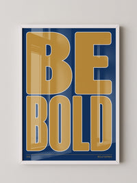 Goldene Schrift Blau