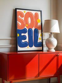 Soleil Bunte Buchstaben kontrastreich
