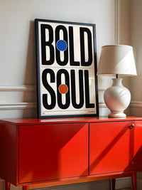 Bold Typografie Kreise Farbakzent