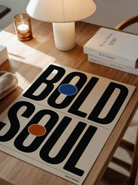 Bold Typografie Kreise Farbakzent