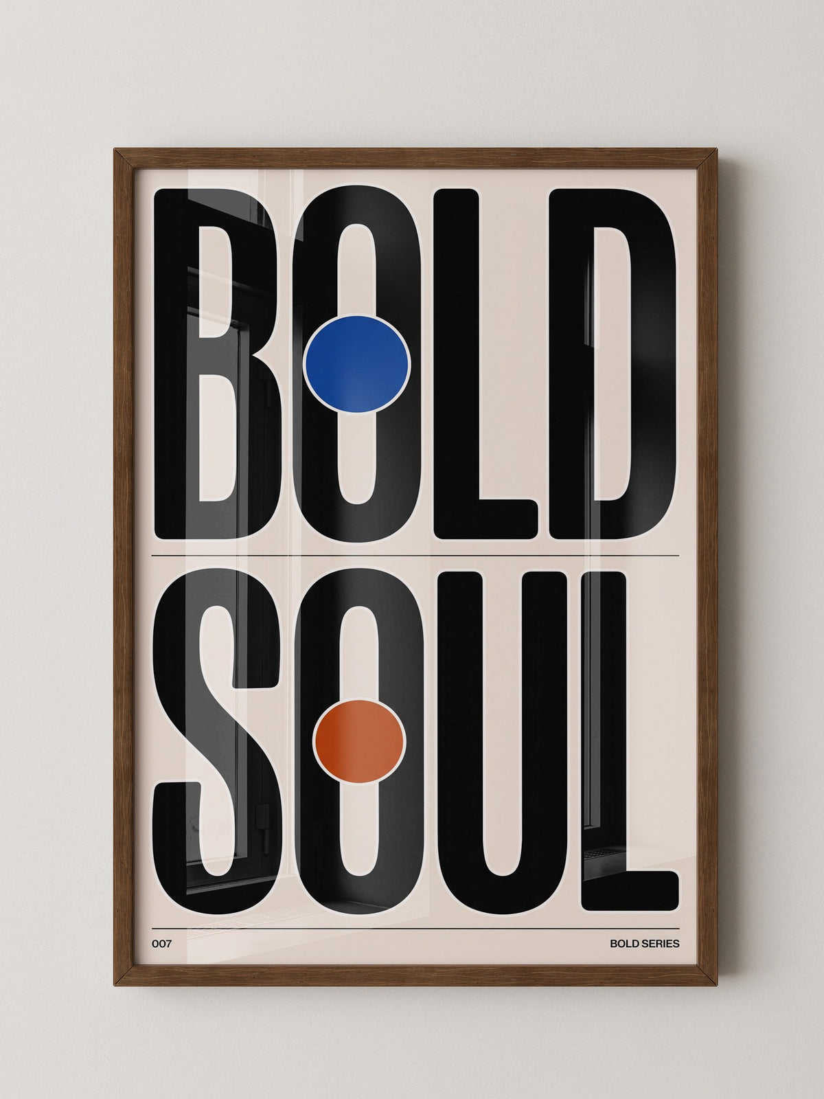 Bold Typografie Kreise Farbakzent